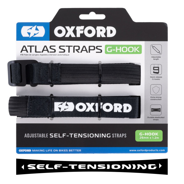 Oxford ATLAS G HOOK 26MM X 1.2M BLACK PAIR